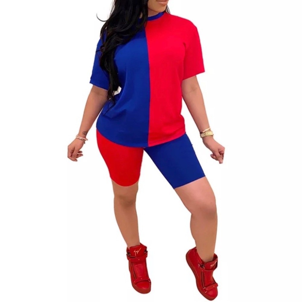 Color block 2 pieces short set